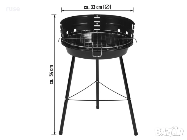 НОВИ! Барбекю кръгъл преносим грил на дървени въглища , снимка 4 - Барбекюта - 52399575