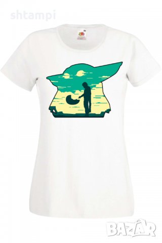 Дамска тениска Star Wars mandalorian baby yoda 1,Филм,Игра,superhero,Изненада,Подарък,Повод,