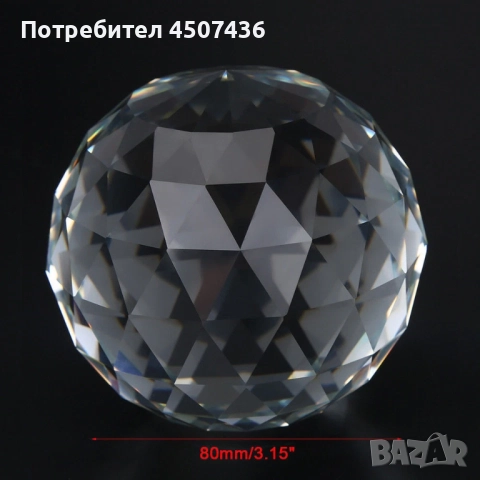 OwnMy 80 мм прозрачна кристална топка с фасетирана Дъга Призма,ловец на слънце, снимка 6 - Декорация за дома - 52858568