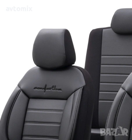 Луксозна тапицерия OTOM текстил с еко кожа COMFORT LINE Design – Черна с черен шев, снимка 4 - Аксесоари и консумативи - 54363411