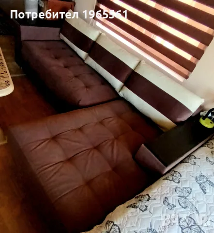 Продавам разтегателен диван с лежанка, снимка 5 - Дивани и мека мебел - 56496594
