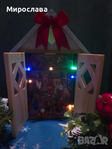 Ръчно изработени коледни къщички с късмети – декорация, която носи вълшебство, снимка 5 - Декорация за дома - 52312596