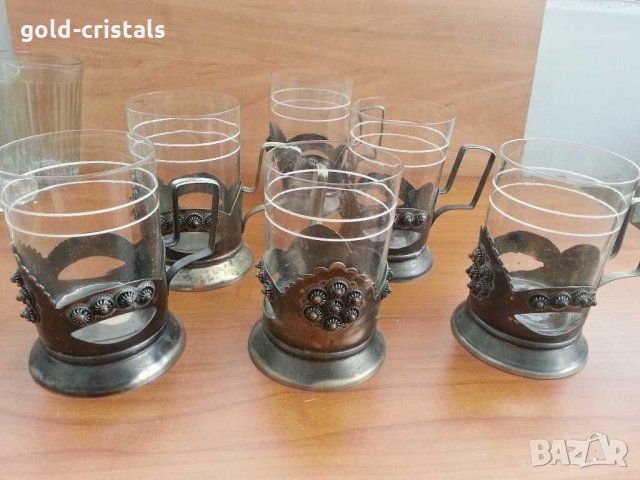 ретро руски стакани подстакани филигран, снимка 1 - Антикварни и старинни предмети - 27240259