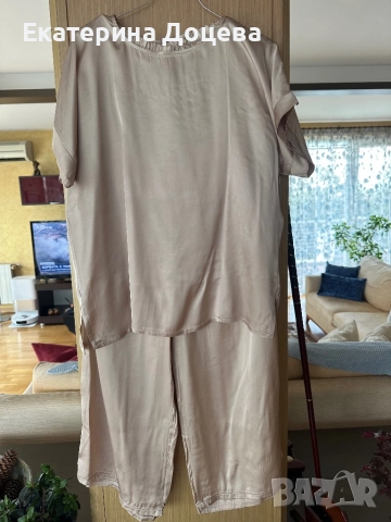 Сатенен сет в бежово