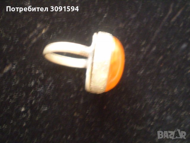 Стар сребърен пръстен с натурален Кехлибар , снимка 12 - Антикварни и старинни предмети - 37094766