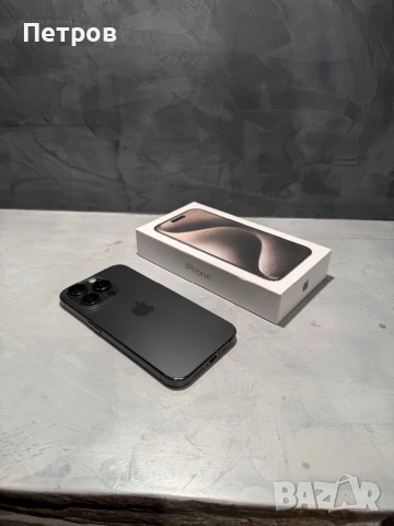 КАТО НОВ Iphone 15 Pro  256 GB Black Titanium, снимка 3 - Apple iPhone - 53090417