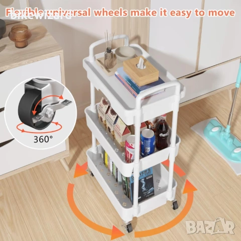 3-етажна количка на колелца с чекмеджета, многофункционална количка за съхранение на колелца НОВА, снимка 3 - Други стоки за дома - 54231740