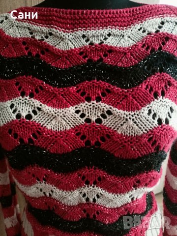 Червен пуловер, снимка 3 - Блузи с дълъг ръкав и пуловери - 38580635