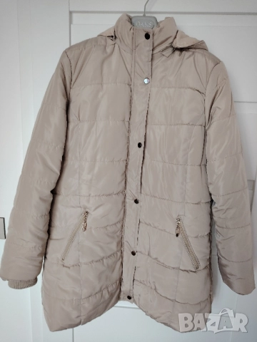 ИЗГОДНО! ДАМСКО БЕЖОВО ЗИМНО ЯКЕ Л/ХЛ, снимка 10 - Якета - 52510589