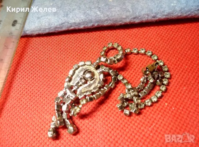 ПОСРЕБРЕНА РЕТРО МЕДНА ОГЪРЛИЦА с ФАСЕТИРАНИ ИСКРЯЩИ БОХЕМСКИ КРИСТАЛИ 47450, снимка 8 - Антикварни и старинни предмети - 47316747