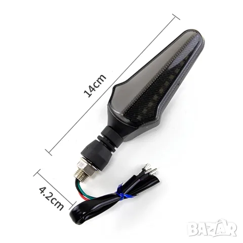 Динамични LED мигачи 14 x 4.2 cm с опушен корпус 2 броя, снимка 3 - Аксесоари и консумативи - 55865933