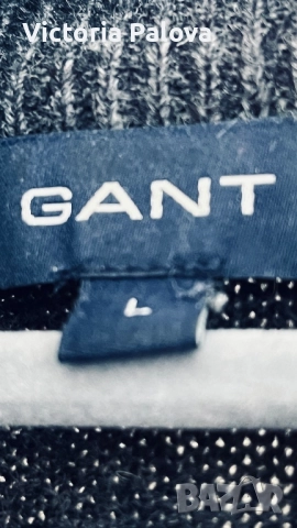 Класически сив кардиган/ жилетка с цип премиум GANT Швеция, снимка 4 - Блузи - 52430660