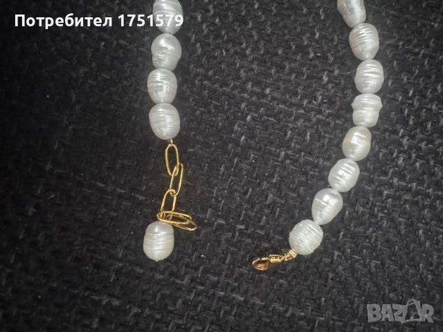 Нова гривна за крак с естествени перли, снимка 4 - Гривни - 52145474