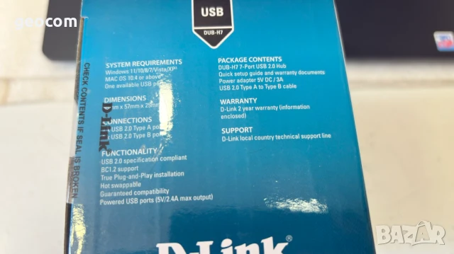 D-Link DUB-H7 портативен 7-портов USB v.2.0 хъб (Нов), снимка 3 - Друга електроника - 51282611