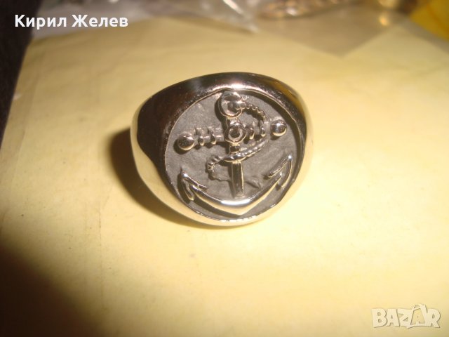 КАПИТАНСКИ СТОМАНЕН ПРЪСТЕН с ОРНАМЕНТИРАНА КОТВА НОВ НЕРЪЖДАЕМ 25013, снимка 5 - Пръстени - 34481406