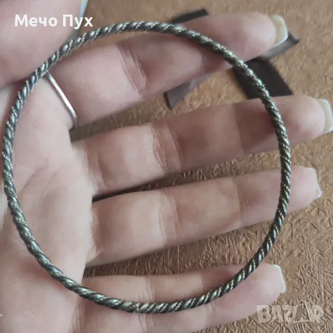 Стара сребърна гривна (301), снимка 4 - Гривни - 49037709