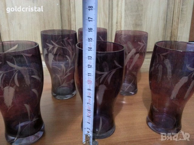 Ретро стъклени водни чаши , снимка 7 - Антикварни и старинни предмети - 39665399