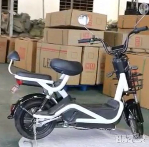 Електрически велосипед motor9 48V12AH – Максимална скорост 45 км/ч, 500W мотор, вакуумни гуми, бял/ч