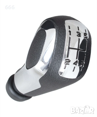 Топка за скоростен лост, M MODECAR, черна + ярък хром, 5 скорости + R, за Citroen и Peugeot