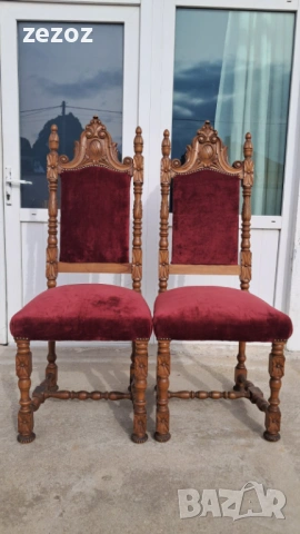 Столове с високи облегалки 2 бр., снимка 4 - Столове - 53902312