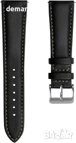 Черна гумена каишка за часовник ZULUDIVER Mayday Sailcloth, 20 мм