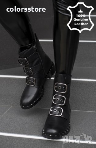 Равни боти - черна ЕСТЕСТВЕНА кожа - 1793-63, снимка 2 - Дамски боти - 38036895