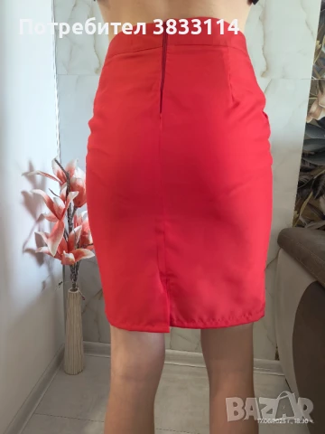 Нова червена елегантна пола, снимка 3 - Поли - 50716161