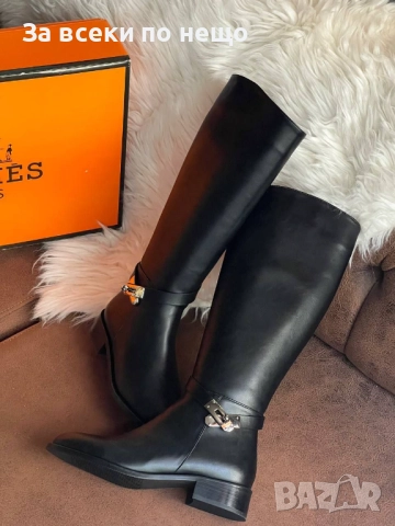 Hermes Дамски Черни Ботуши Хермес Код E807, снимка 2 - Дамски ботуши - 51477156