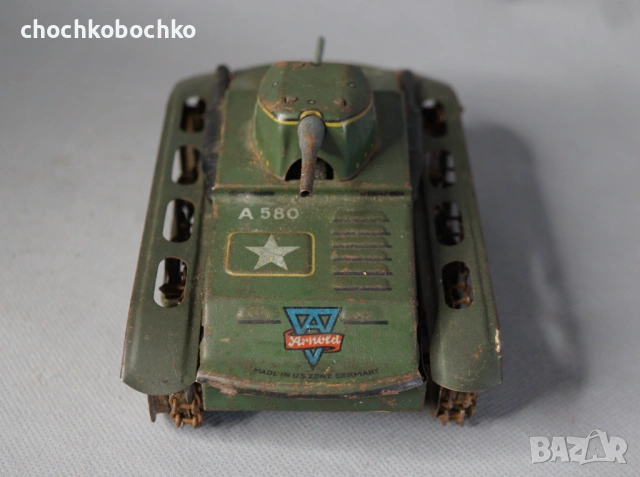 1935 Arnold Стара Немска Метална Механична Играчка танк, снимка 3 - Колекции - 53190940
