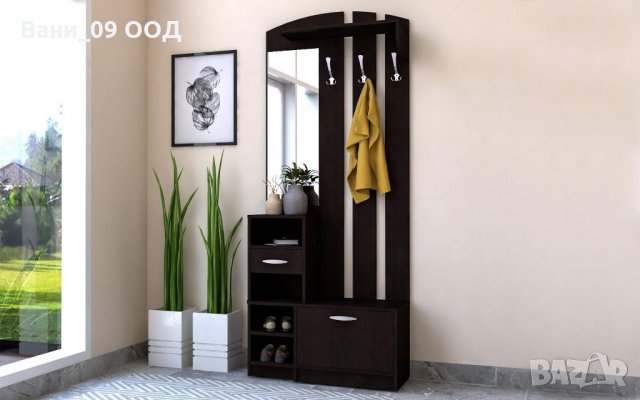 Портманто с огледало, закачалка и шкаф за обувки, снимка 2 - Портманта - 35299007