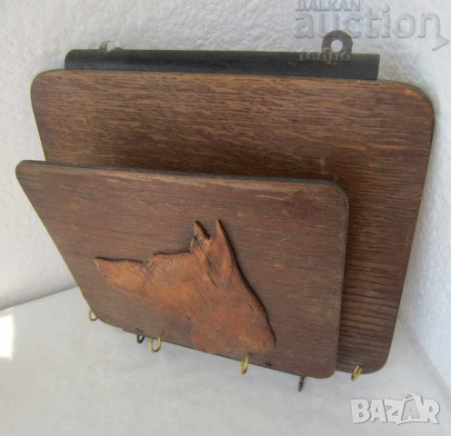стара дървена стойка   - закачалка с куче, пано, снимка 7 - Пана - 29185654