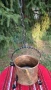 Голямо медно котле с крака от ковано желязо и верига за закачане, снимка 5
