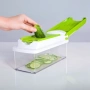 Ренде за зеле, моркови с контейнер - Nicer Dicer Plus от 13 части + Подарък уред за рязане на диня, снимка 4