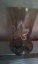 Две вазички кафяво стъкло прозрачно с украса, снимка 7