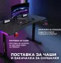 
Гейминг бюро - LED RGB, Регулируема височина, 140см, снимка 3