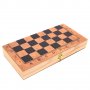 Комплект за игра, Шах и табла, Дървен, 39х39 см, Кафяв