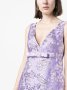 P.A.R.O.S.H. маркова лилава флорална металик-жакард рокля, НОВА, р-р М, 2023, снимка 2