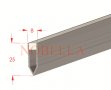 Делатационна лайстна за замаска и бетон сиво-прозрачно - 25х8 мм