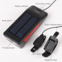Соларна / USB акумулаторна LED светлина за велосипед с клаксон, 350Lum, снимка 2