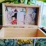 Ръчно изработена дървена кутия с вътрешна декорация , снимка 5