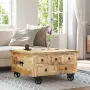 vidaXL Маса за кафе грубо мангово дърво 70x70x40 см, снимка 2