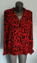 Дизайнерска риза в животински принт в червено Amisu / голям размер , снимка 5