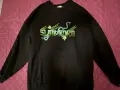 Bershka oversized неватирана блуза с ефектни щампи, размер ХS, черна/многоцветна, снимка 2