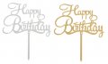 Happy Birthday сребрист златист твърд Акрил топер за торта украса декорация надпис Рожден ден