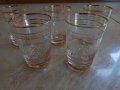 Пет стъклени тънкостенни чаши с релеф и позлата , снимка 4