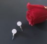 Нови обеци с розов кварц камък, снимка 1 - Обеци - 31021431
