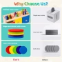 Нова Образователна дървена играчка сортиране цветове и форми Montessori идеален подарък деца, снимка 4