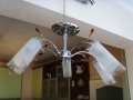 Полилей. Неръждаема стомана-инокс , кристал и стъкло - 220V5х 60W , снимка 5