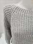Сив дамски пуловер едро плетиво Natalee, снимка 2