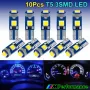 10 бр. малки габаритни крушки за осветление на арматурно табло T5 3SMD LED супер ярък 3030 LED освет, снимка 6